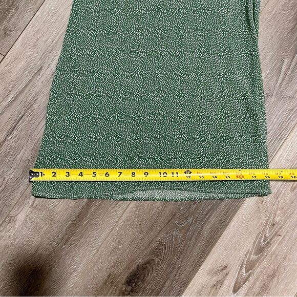 Flowy Geometric Floral Green White 100% Rayon Boho Comfy Wide Leg Soft Pants - Picture 8 of 8